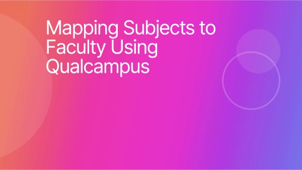 How to map the subjects to faculty