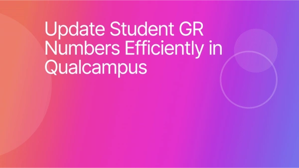 How to update the GR No. of Students